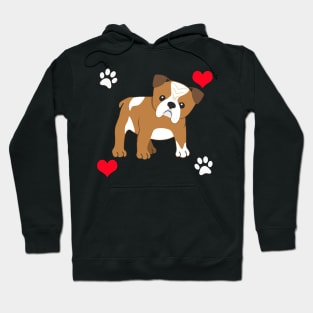 I Love English Bulldogs Hoodie